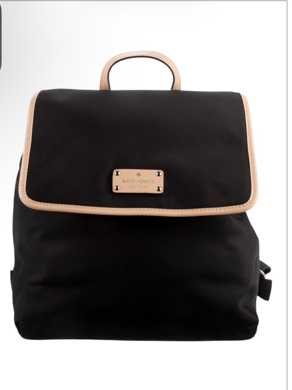 KATE SPADE Kennedy Park Neko Black Nylon With Leather Trim Backpack